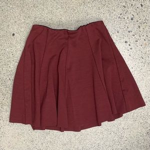 Melville Maroon/Burgundy Flowy Pleated Skirt